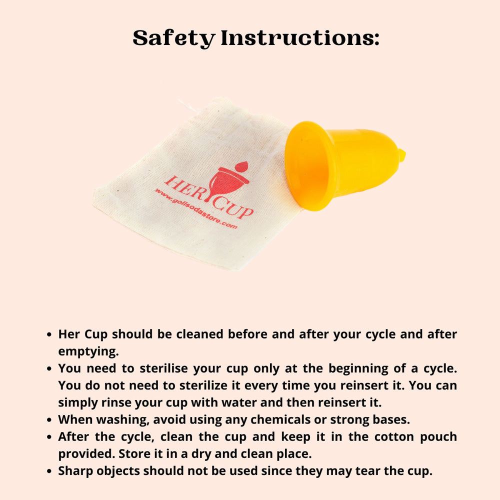Goli Soda Her Cup Reusable Menstrual Cup for Women - Yellow