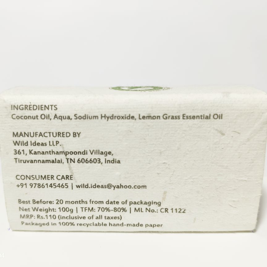 Wild Ideas Hand Made Soap Lemongrass 100G (Pack Of 4)