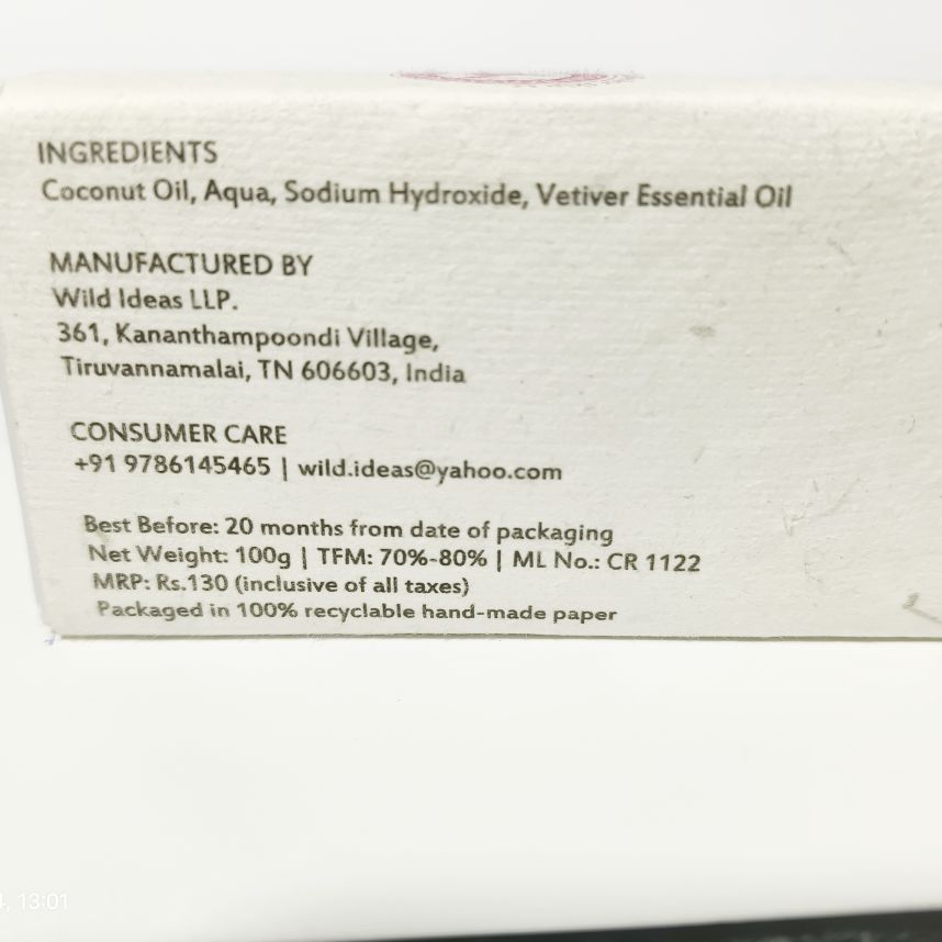 Wild Ideas Hand Made Soap Vetiver 100G (Pack Of 4)