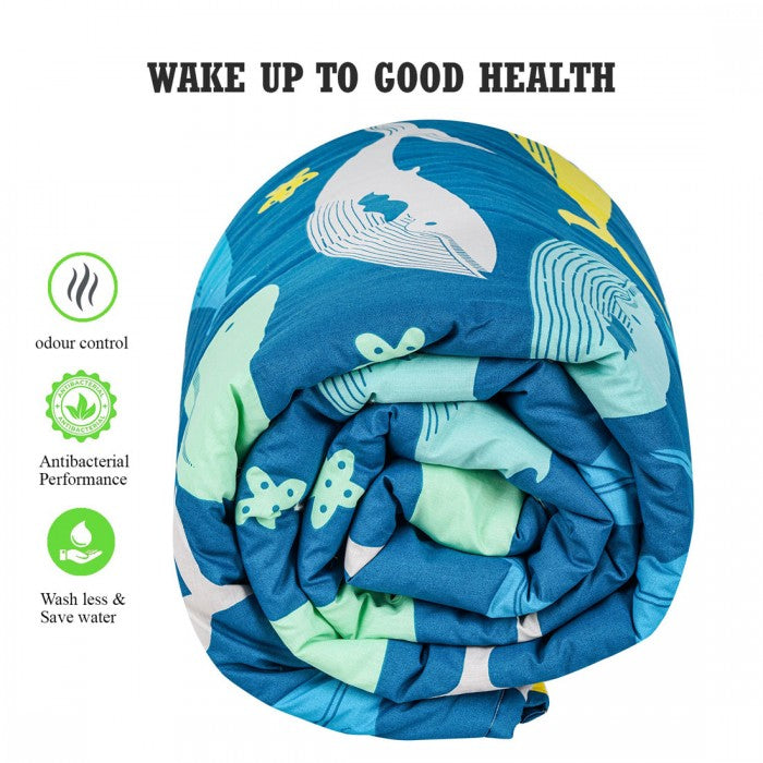 Swaas Antimicrobial 100% Cotton Kids Blue Wonder Quilt (Single)