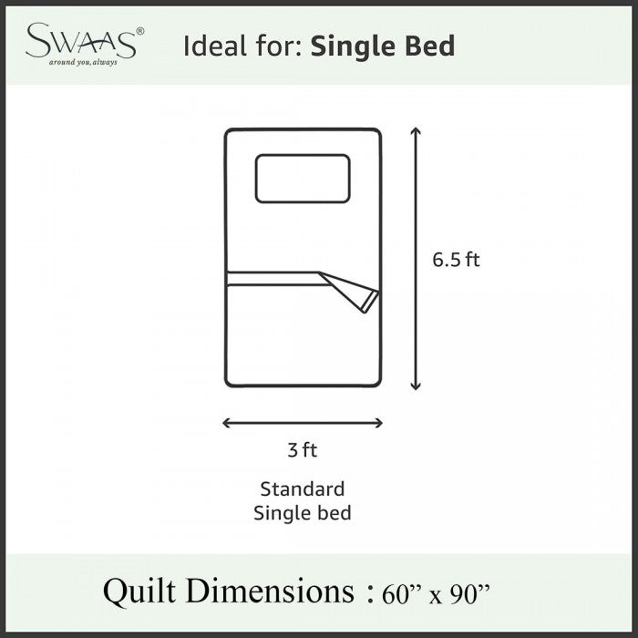 Swaas Antimicrobial 100% Cotton Linear Floral Quilt (Double)