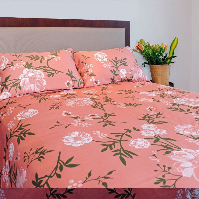 Swaas Antimicrobial 100% Cotton Dusty Floral Bedsheet Set (Single)