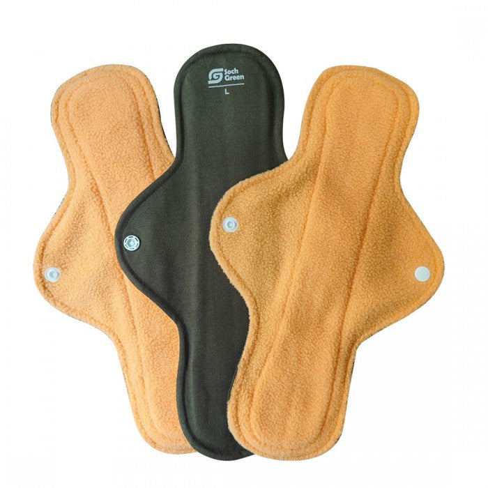 SochGreen Reusable Cloth Pads (Heavy Flow) (3pc) Large