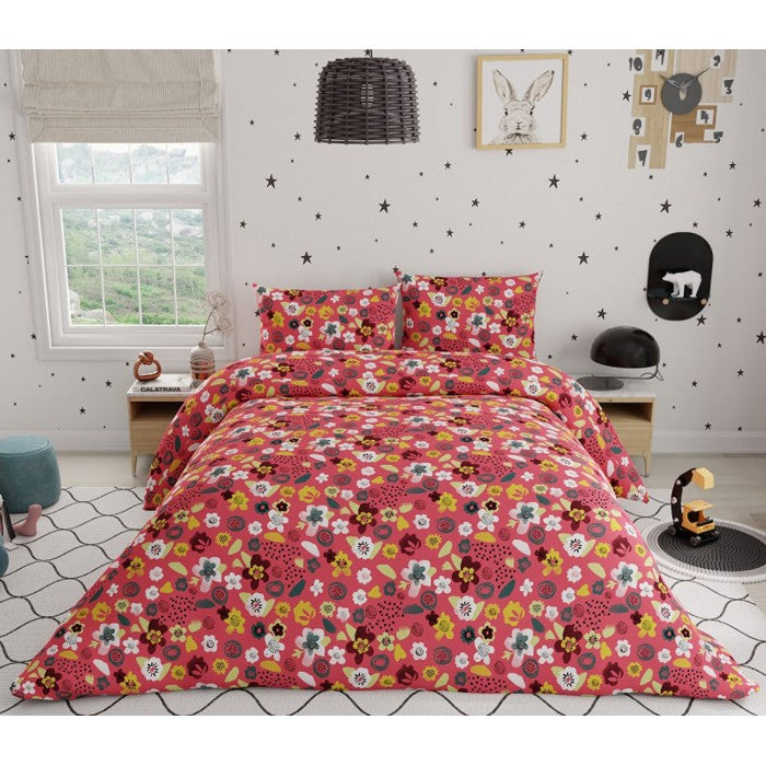 Swaas Petal Princess 100% Cotton Antimicrobial Kids Bedsheet Set (Single)