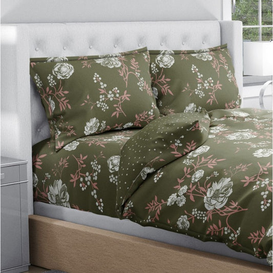 Swaas Antimicrobial 100% Cotton Dusty Floral Bedsheet Set (Single)