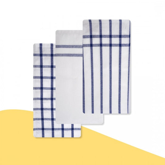 Swaas 100% Cotton Blue Rail Kitchen Towel - Set of 6