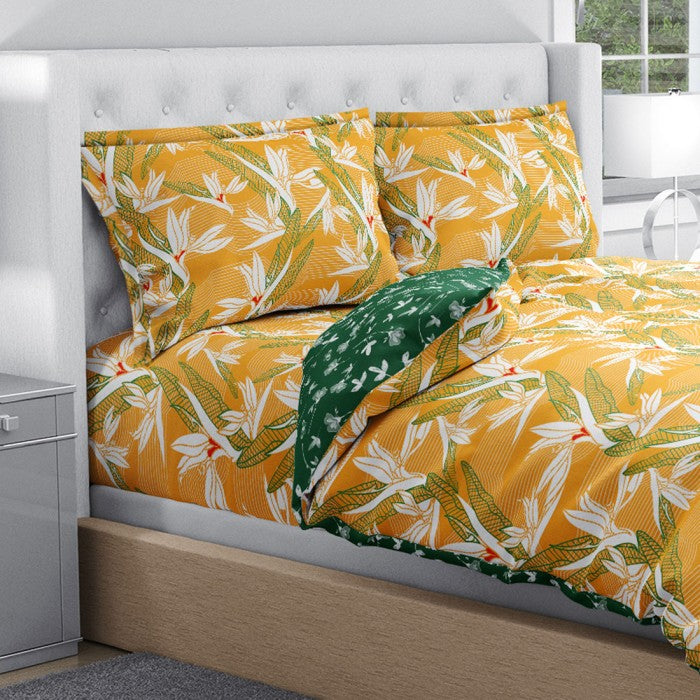 Swaas 100% Pure Cotton Tropical Treasure Bedsheet Set (Extra Double)