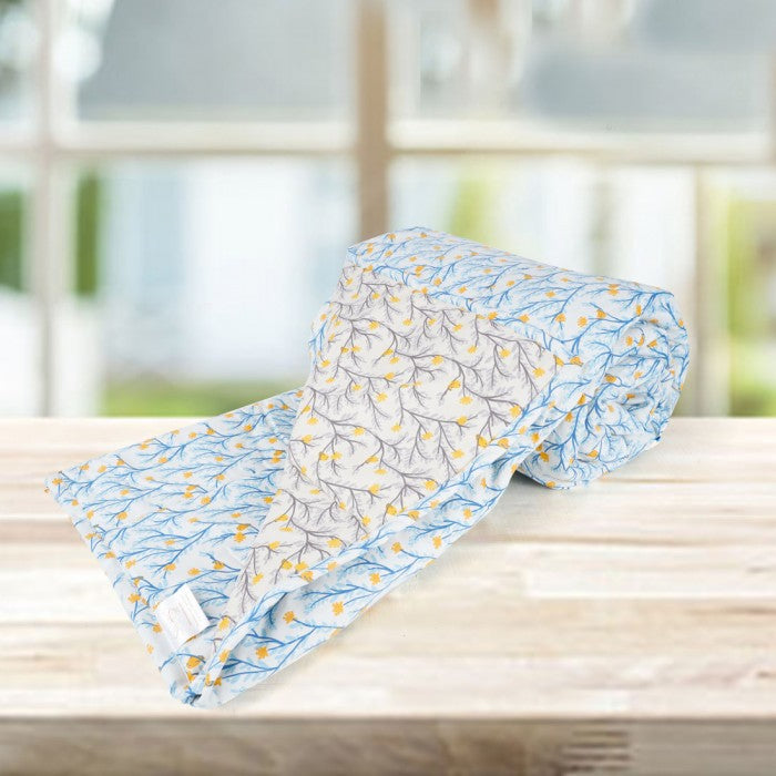 Swaas 100% Cotton Little Birdie Sky Blue/Ivory Quilt (Single)