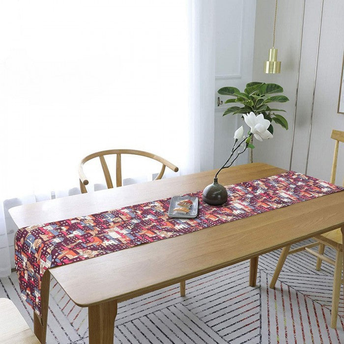 Swaas 100% Cotton Building Blocks Printed Table Runner