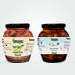 Organic Anand Homemade Garlic Turmeric Pickles 350gram and Mango Pickle 350gram with Neemwood Spoon Aam Ka Achar and Haldi Lahsun Achar Combo Pack of 2