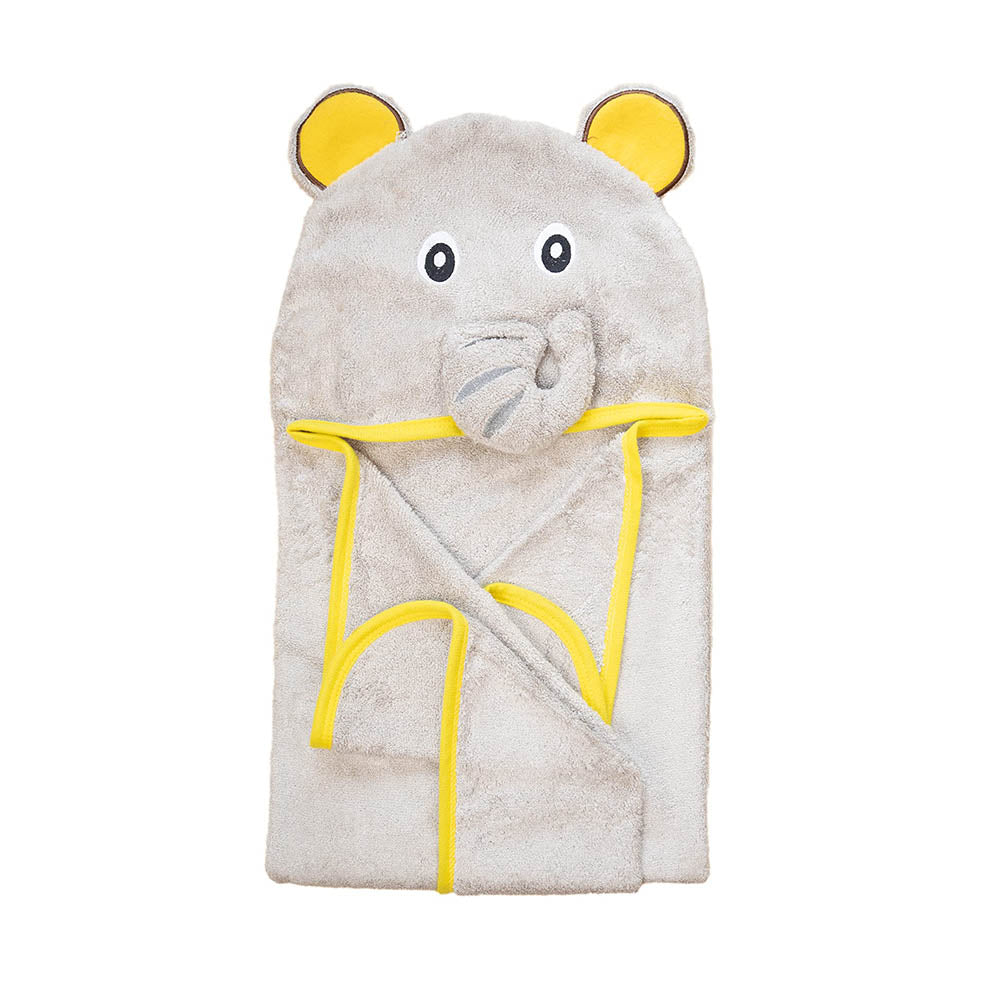 Snugkins Bamboo Hooded Baby Towel - Premium Soft Hooded Bath Towel For Baby, Toddler, Infant, For Boy And Girl - Ellie The Elephant