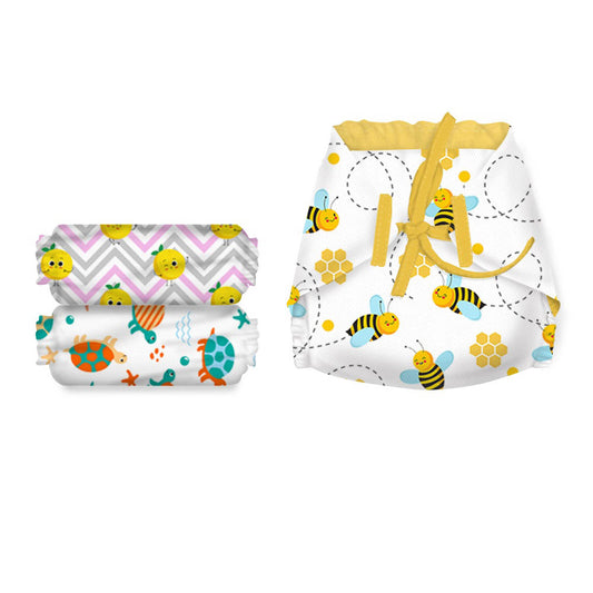 Snugkins - New Age 100% Cotton Langot/Nappies For Newborn Babies Size 2 (3-7Kg) - Pack Of 3. 100% Cotton Padding With 3 Layers Of Cotton Padding & 1 Layer Of Stay Dry’ Sense Technology On Top
