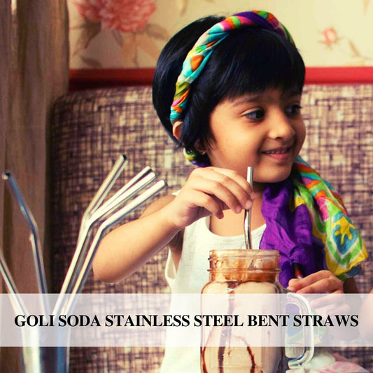 Goli Soda - Stainless Steel Bent Drinking Straws