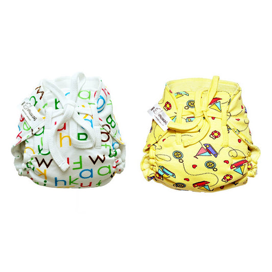 Snugkins Dry Feel Cotton Padded Langots/Nappies For New Born Babies Large Size (5-10Kg) Pack Of 2