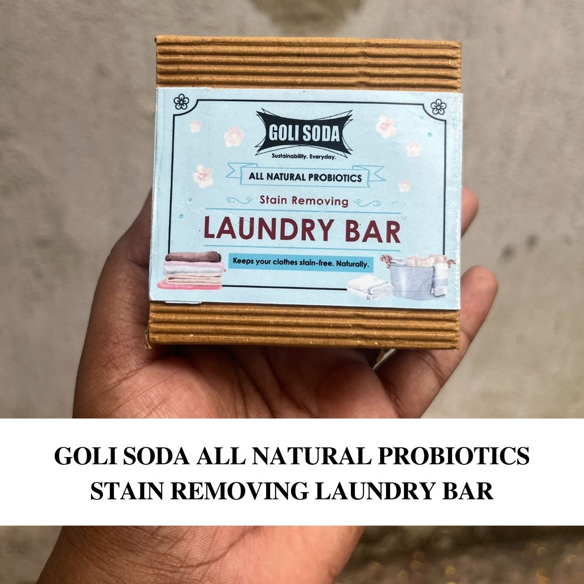 Goli Soda All Natural Probiotics Stain Removing Laundry Bar 90 g