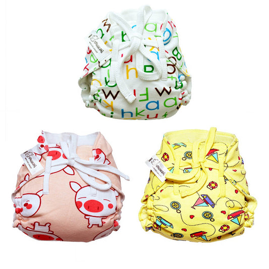 Snugkins Dry Feel Cotton Padded Langots/Nappies For New Born Babies Small Size (0-5Kg) Pack Of 3