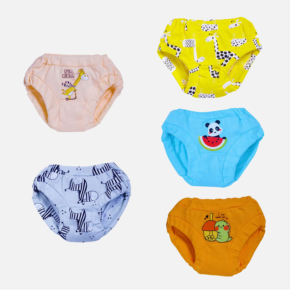 Snugkins 100% Cotton Underwear/Briefs For Child/Toddlers/Kids (Boys & Girls) Pack Of 5 - Tiny Tushies (6-9Months)