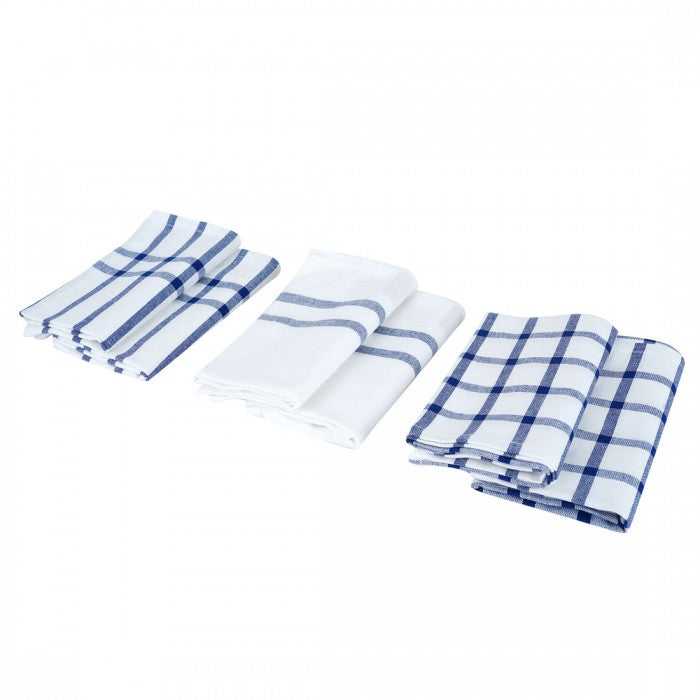 Swaas 100% Cotton Blue Rail Kitchen Towel - Set of 6