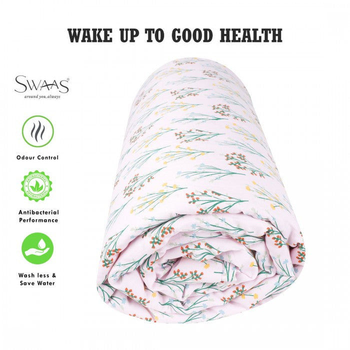 Swaas 100% Cotton Amelia Pink/Yellow Quilt (Double)