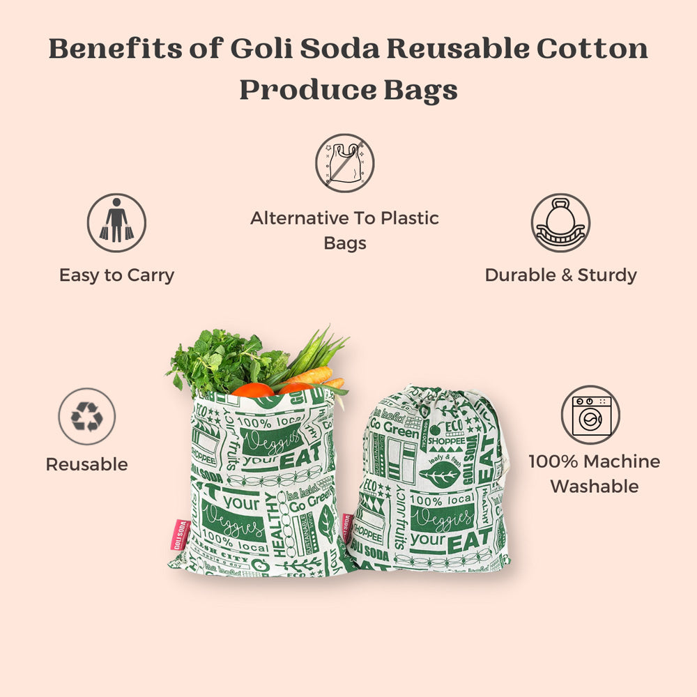 Eco-friendly Cotton Produce Bags for Vegetable Storage