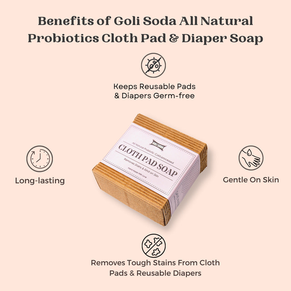 Goli Soda All Natural Probiotics Cloth Pad & Diaper Soap - 90 g