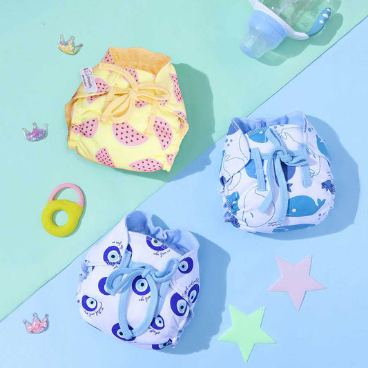 Snugkins - New Age 100% Cotton Langot/Nappies For Newborn Babies Size 3 (5-10Kg) - Pack Of 6. 100% Cotton Padding With 3 Layers Of Cotton Padding & 1 Layer Of Stay Dry’ Sense Technology On To