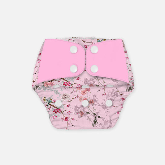 Regular Diaper By Snugkins -Freesize Reusable, Waterproof & Washable Cloth Diapers For Day Time Use.Contains 1 Pocket Diaper & 1 Wet-Free Microfiber Terry Soaker (Fits Babies 5-17Kgs) - Bloom