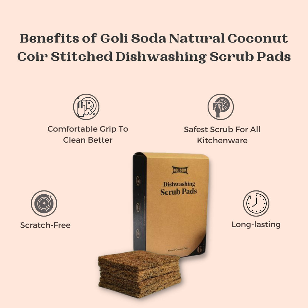 Goli Soda - Natural Coconut Coir Dishwashing Scrub Pads