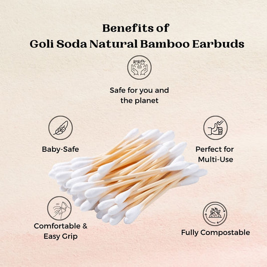 Goli Soda Natural Organic Cotton Bamboo Ear Buds 160 sticks