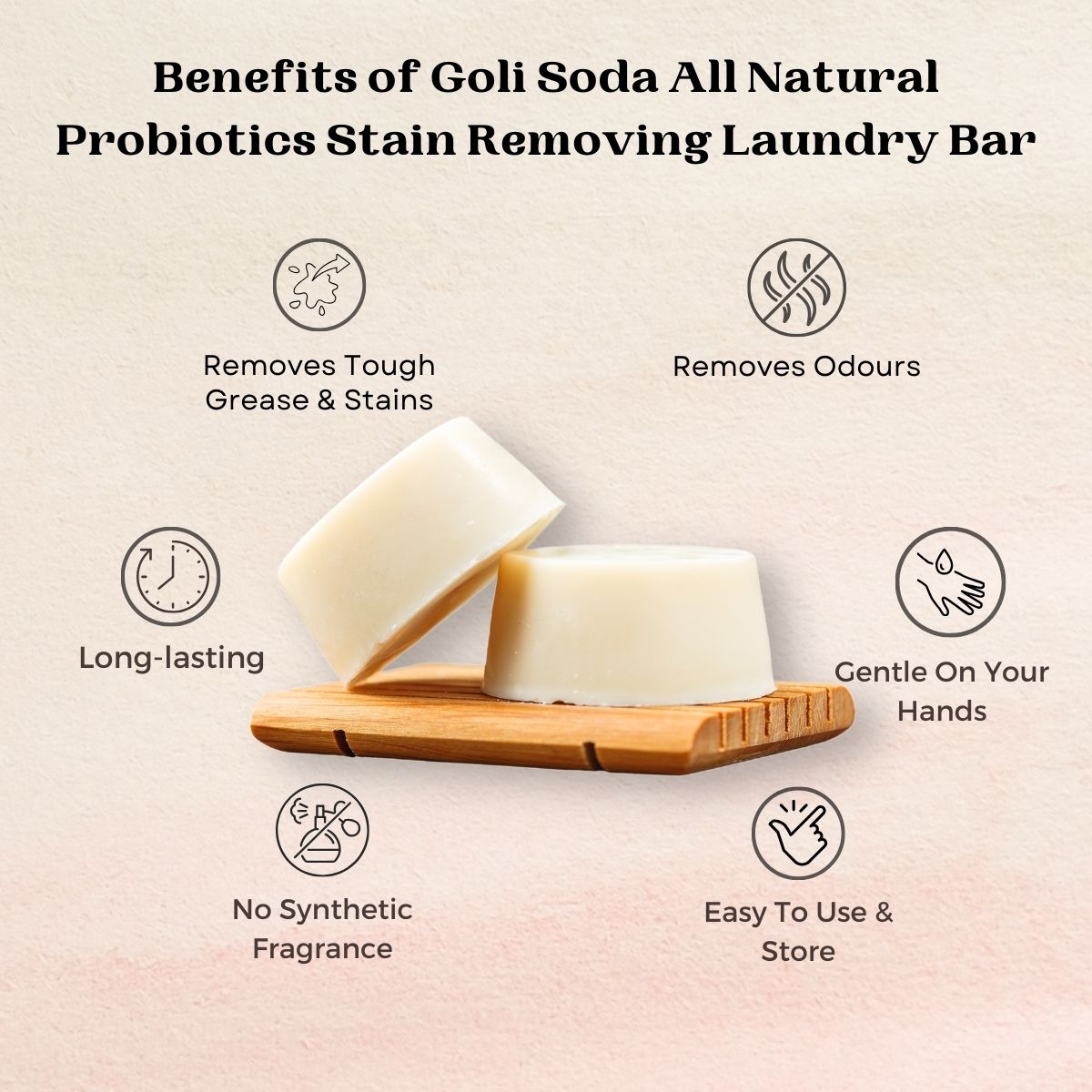 Goli Soda All Natural Probiotics Stain Removing Laundry Bar 90 g