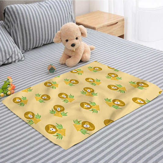 Snugkins – Baby Diaper Changing Mat, Baby Urine Sheet, Reusable & Waterproof Nappy Changing Mat, Super Absorbant Mat Ideal For Newborn Babies –(0 -12 Months )(28 X 18 Inch )-Pack Of 1 - Lion