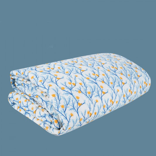 Swaas 100% Cotton Little Birdie Sky Blue/Ivory Quilt (Single)