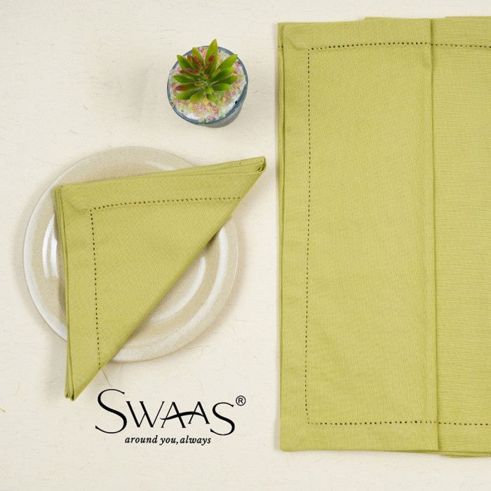 Swaas 100% Cotton Solid Napkin - 6 Pcs Set