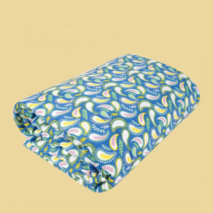 Swaas 100% Cotton Paisley Dark Blue/Dark Green Quilt (Double)