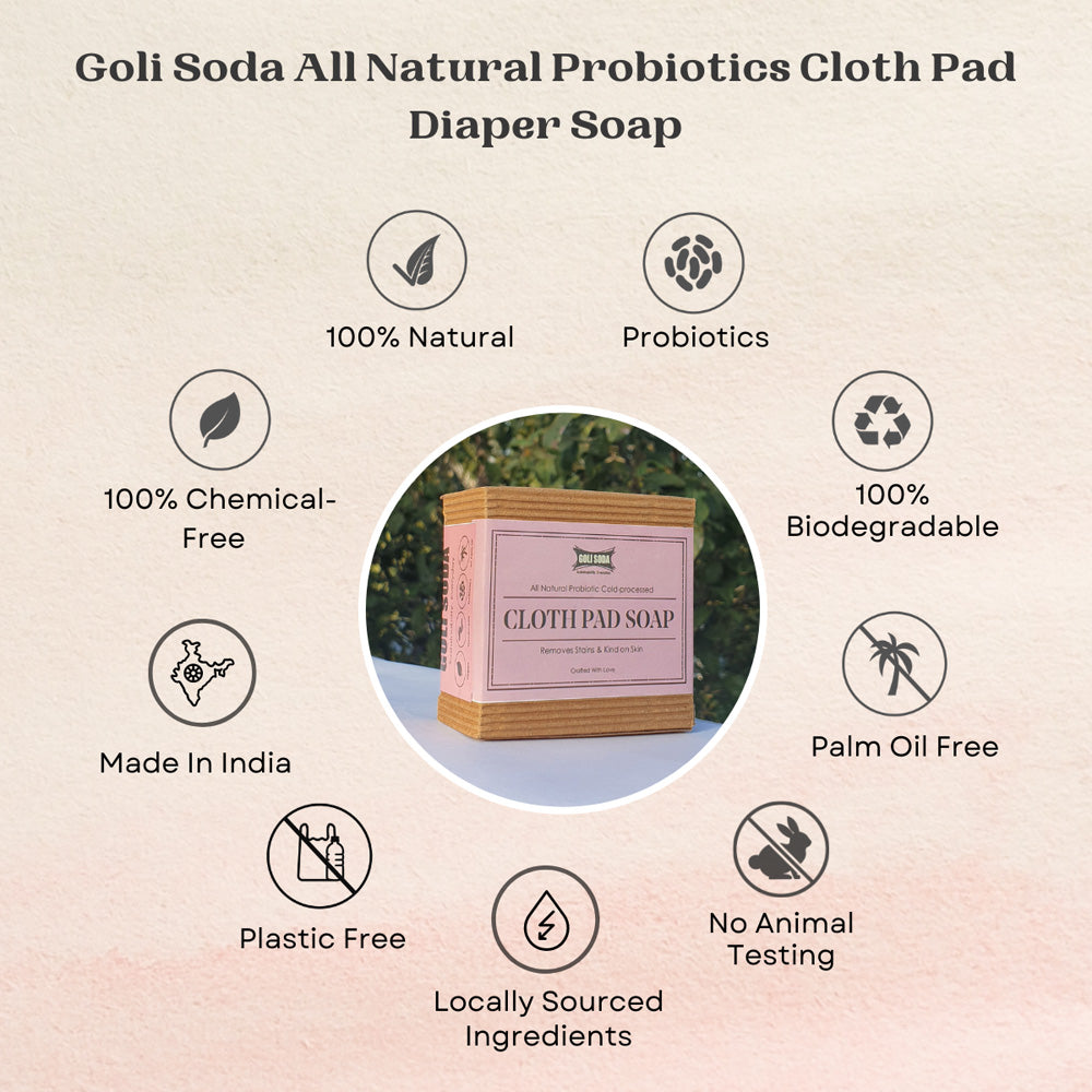 Goli Soda All Natural Probiotics Cloth Pad & Diaper Soap - 90 g