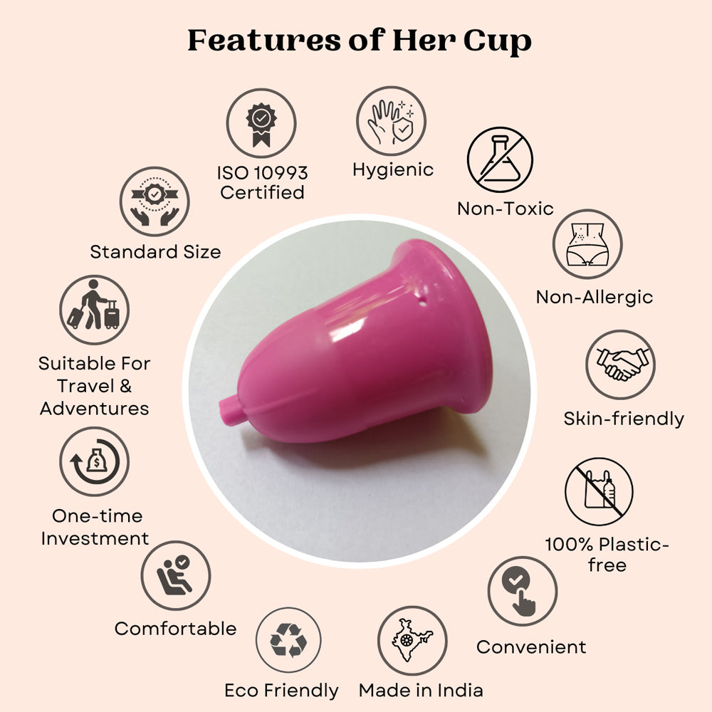 Goli Soda Her Cup Reusable Menstrual Cup for Women - Fushia