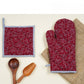 Swaas 100% Cotton Pumpkin Printed Oven Mitt and Pot Holder Set