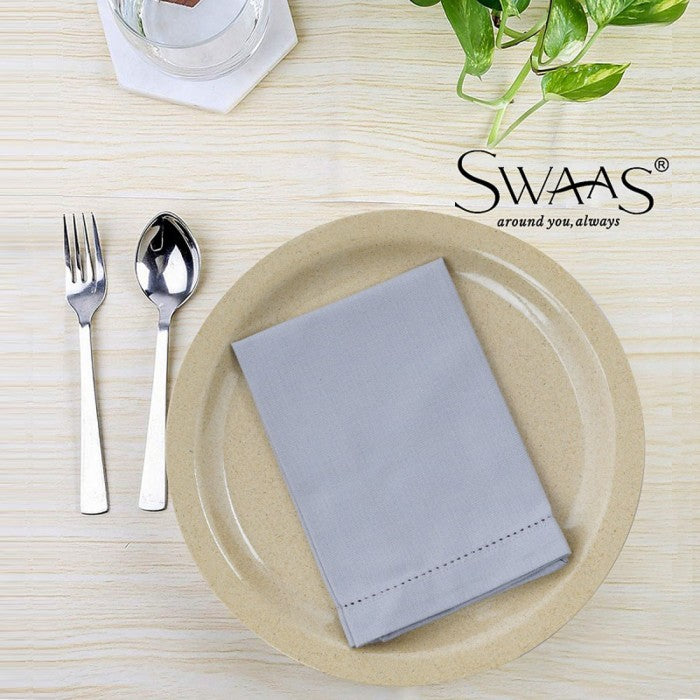 Swaas 100% Cotton Solid Napkin - 6 Pcs Set