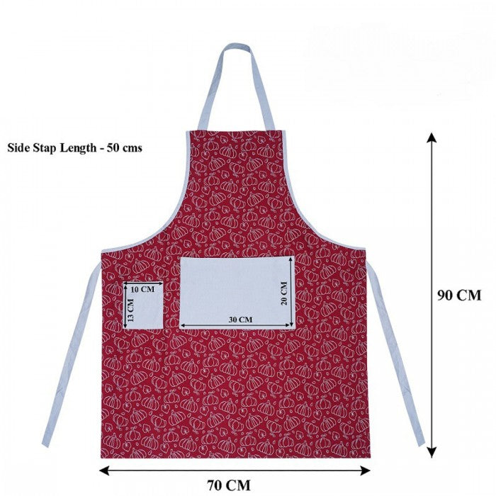 Swaas 100% Cotton Pumpkin Printed Apron