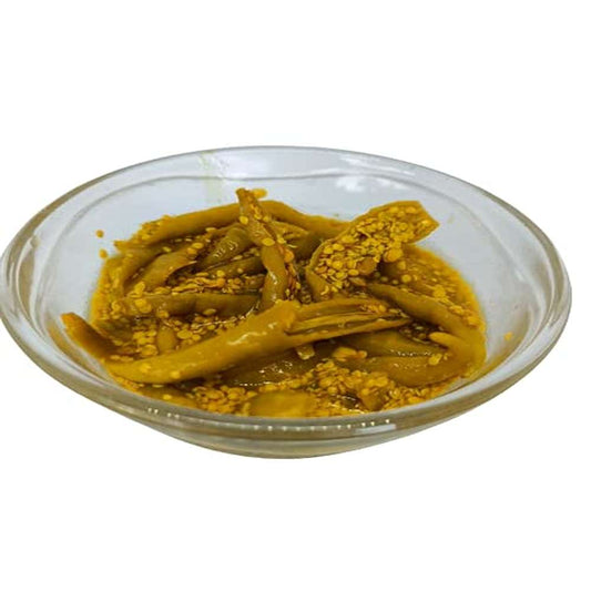 Organic Anand Homemade Natural Green Chilli Pickle 250 Gram Hari Mirchi Ka Achar Dipped in Lemon Juice Khatta Spicy No Preservative