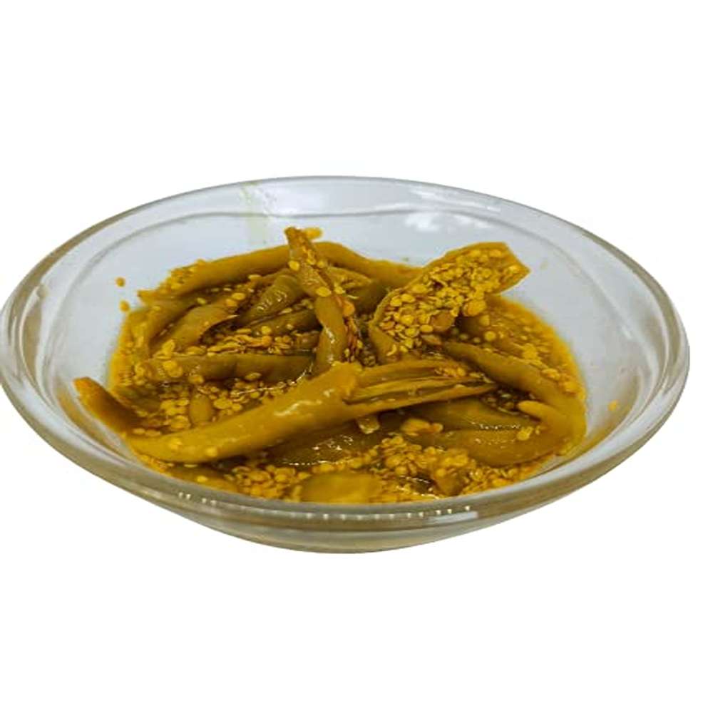 Organic Anand Homemade Natural Green Chilli Pickle 500 Gram Hari Mirchi Ka Achar Dipped in Lemon Juice Khatta Spicy No Preservative