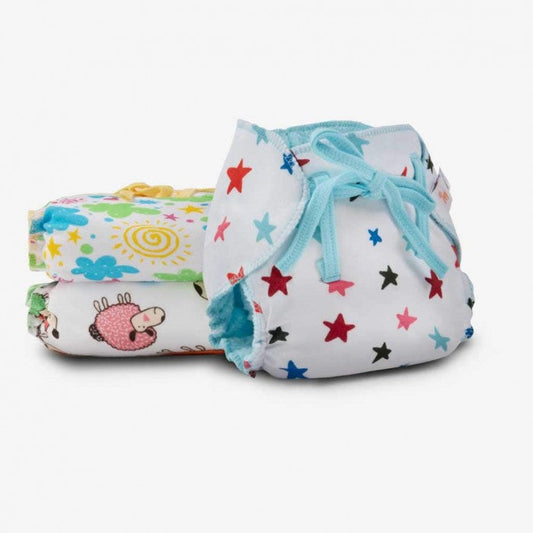 Superbottoms Dry Feel Printed Langot / Nappy For Babies - Pack of 3