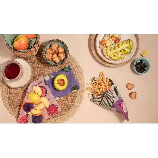 Bombus Figs & Parrot-Small Beeswax Foodwrap Pack Of 2