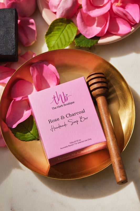 The Herb Boutique Rose and Charcoal Sugar Soap Bar