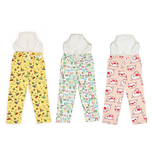 Snugkins Diaper Pants | Potty Training Pajamas For Toddlers, Boys And Girls. 100% Cotton. (Size 2, Fits 2 – 3 Years) - Pack Of 3