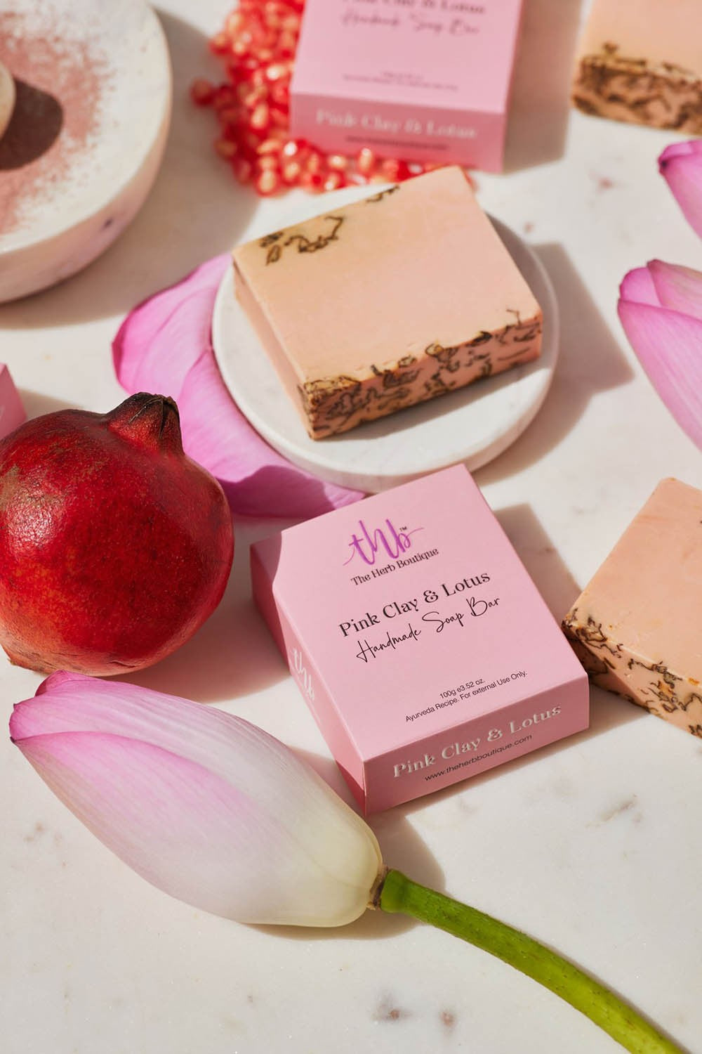 The Herb Boutique Pink Clay and Lotus Sugar Soap Bar