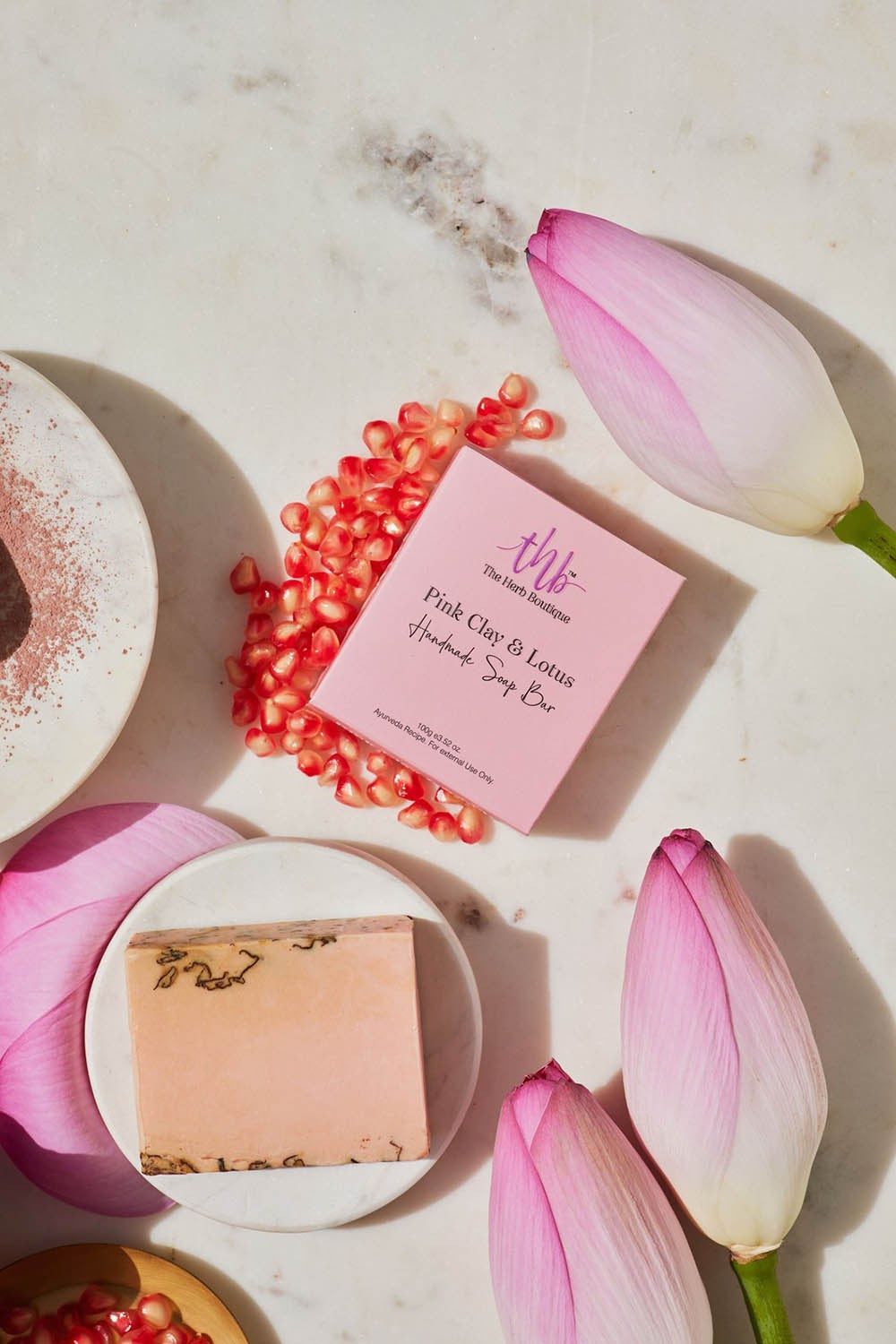 The Herb Boutique Pink Clay and Lotus Sugar Soap Bar