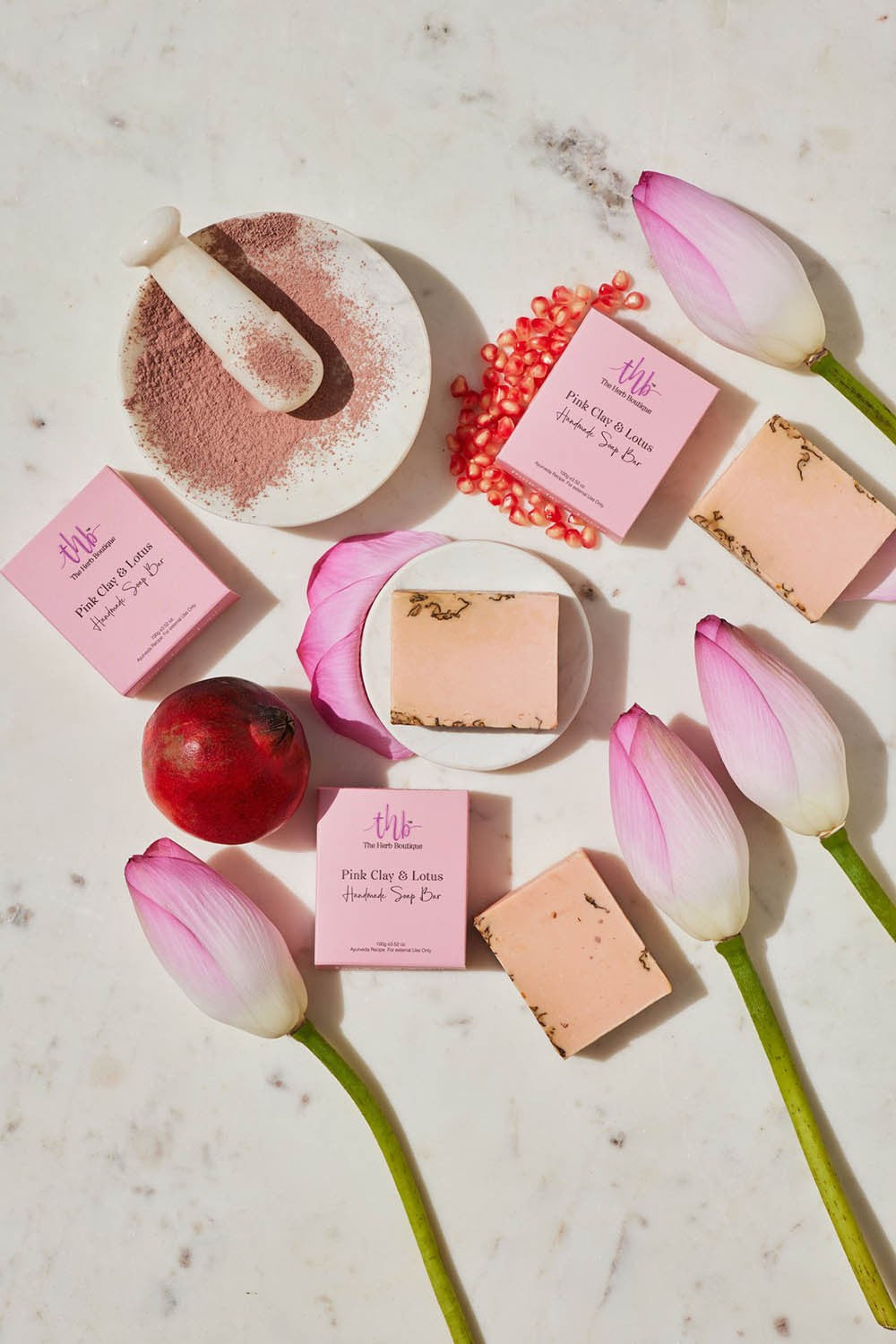 The Herb Boutique Pink Clay and Lotus Sugar Soap Bar