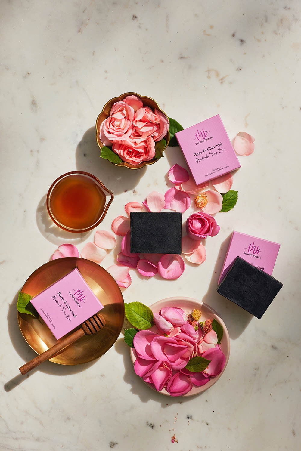 The Herb Boutique Rose and Charcoal Sugar Soap Bar