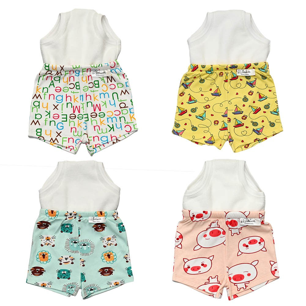 Snugkins Potty Training Shorts For Toddlers, Boys And Girls | 100% Cotton. (Size 3, Fits 3 – 4 Years) - Pack Of 4